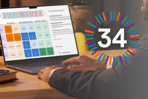 laptop with chart showing